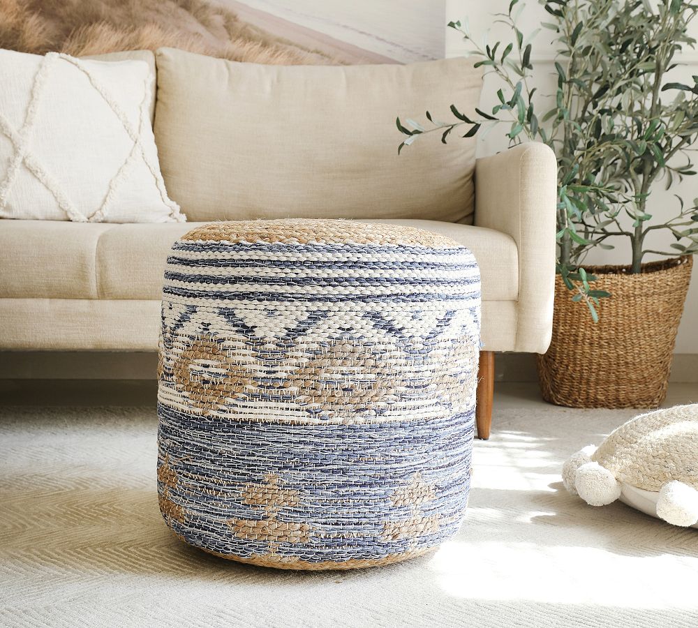Azul Woven Jute Pouf by Pottery Barn