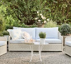 LoveShackFancy Floral Bow Round Outdoor Pillow