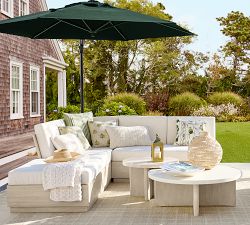 10' Round Cantilever Outdoor Patio Umbrella - Rustproof Aluminum Frame with Base