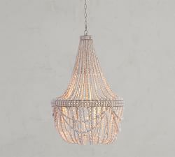Francesca Wood Bead Chandelier (23")
