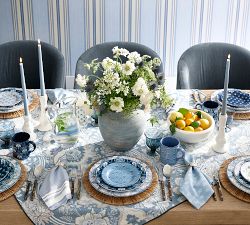 Kravet Floret Stoneware Appetizer Plates - Mixed Set of 4