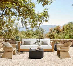Reeve Textured Woven Outdoor Lumbar Pillow
