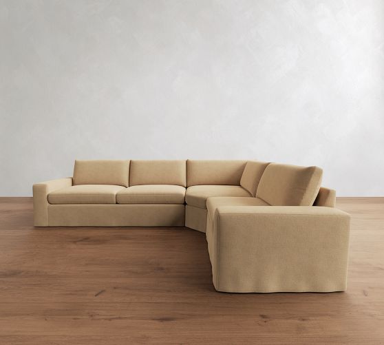 Sierra Slipcovered 3-Piece Wedge Sectional (137"-147") by Pottery Barn