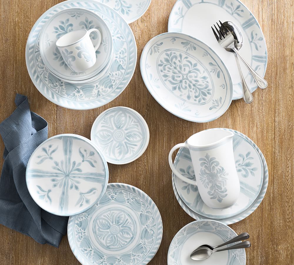 Chambray Tile Stoneware Dinnerware Collection by Pottery Barn
