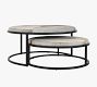 Veka Round Hair on Hide Nesting Coffee Tables (34"-41")