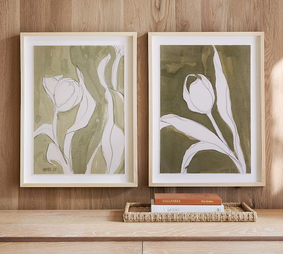 Sage Tulip Framed Print