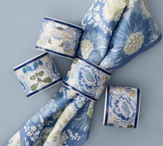 Kravet Arboretum Stoneware Napkin Rings - Set of 4