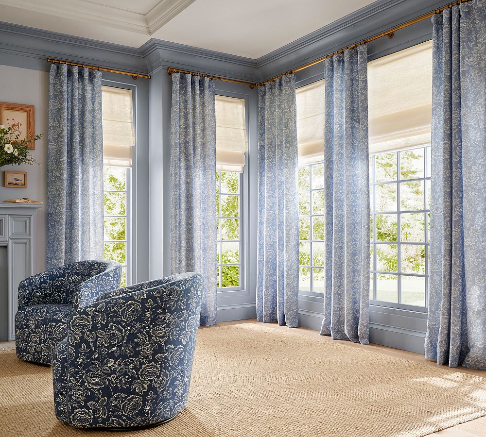 Kravet Rose Toile Curtain by Pottery Barn