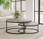 Veka Round Hair on Hide Nesting Coffee Tables (34"-41")