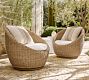 Huntington Petite Wicker Swivel Outdoor Papasan