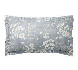 Open Box: Shadow Floral Organic Percale Sham, King, Set of 2 - Gray
