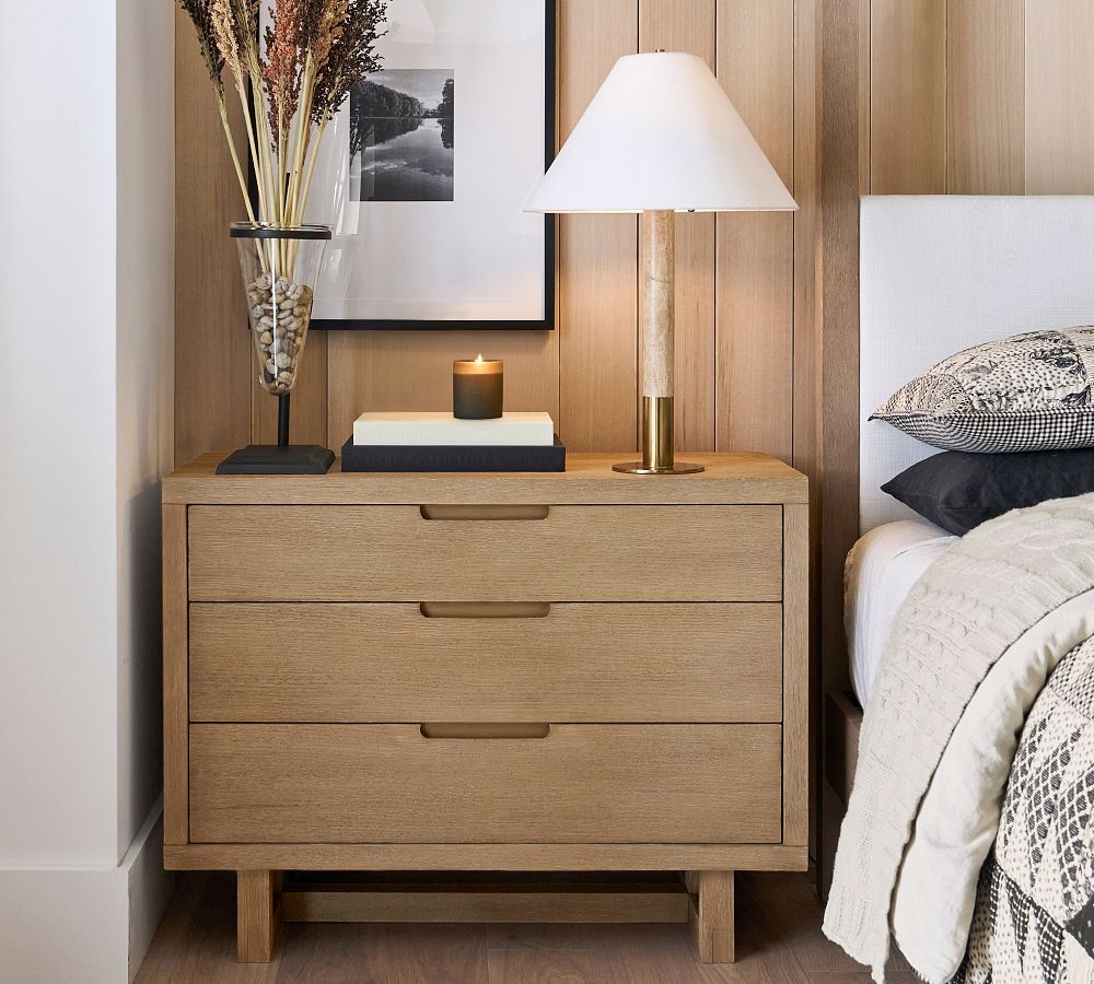 3 drawer dresser Linea 3-Drawer in Pecan | Solid Pine Wood Construction | Refined Contemporary Design | Easy Assembly The design of the integrated handles along the upper edges makes it easy to open the drawers Harrisburg Solid Wood 3 Drawer