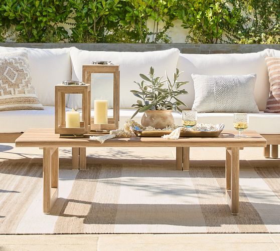 Woodside Eucalyptus Rectangular Outdoor Coffee Table (52