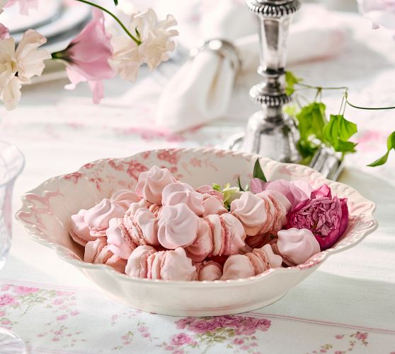 LoveShackFancy Floral Bow Porcelain Serving Bowl