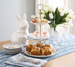 Floral Bunny Stoneware Cookie Jar