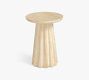 Siena Faux Travertine Round Outdoor Accent Table (14")