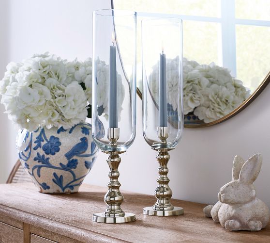 Napa Nickel Hurricane Candleholder