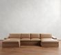 Westwood Roll Arm Leather Double Chaise Sectional (178"&ndash;191")