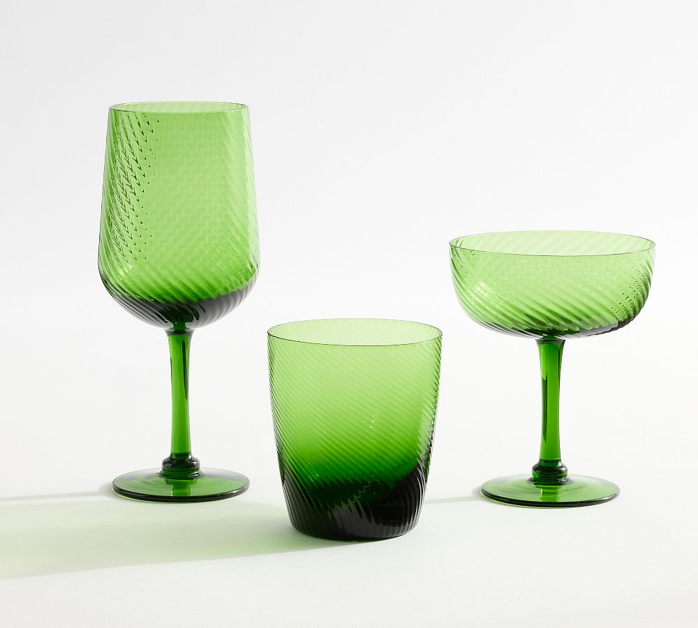 Green Swirl Glassware Collection by Pottery Barn