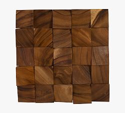 Open Box: Block Wooden Handcrafted Wall Art (15"W x 15"H) - Natural
