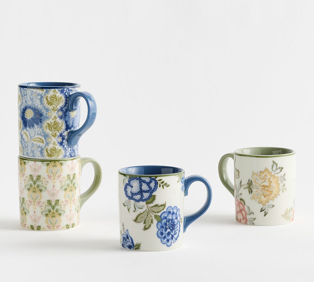 Kravet Stoneware Mugs - Mixed Set of 4 by Pottery Barn