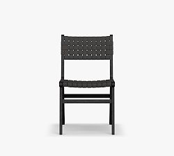 Open Box: Abbott FSC® Acacia Woven Outdoor Dining Side Chair, Individual - Weathered Black