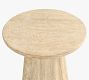 Siena Faux Travertine Round Outdoor Accent Table (14")