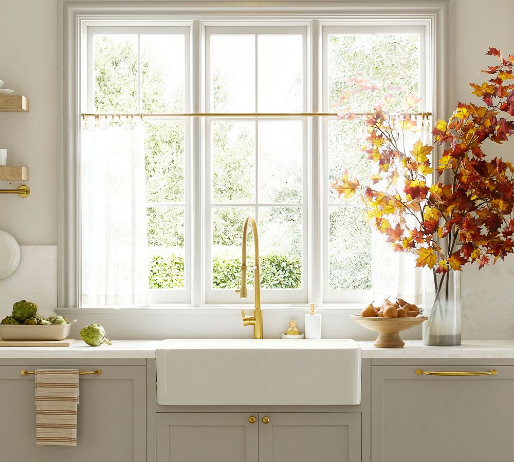 Emery Linen Cafe Curtain by Pottery Barn