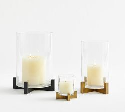 Brooks Cross Bar Hurricane Candle Holder