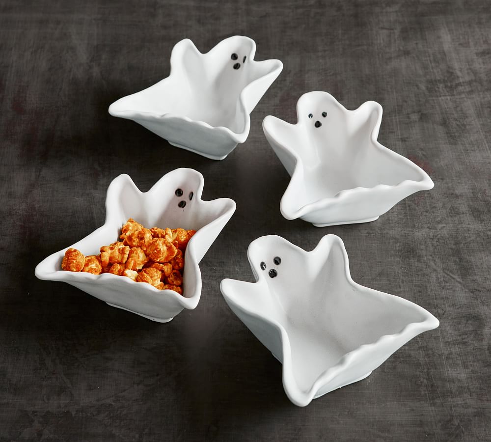Gus the Ghost Stoneware Snack Bowls - Set of 4 by Pottery Barn