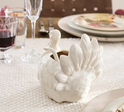 Rustic Turkey Stoneware Gravy Boat