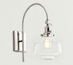 Schoolhouse Glass Arc Sconce (18'')