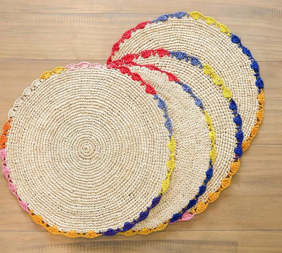 Sallie Ruffle Edge Round Placemat - Set of 4