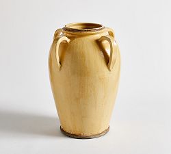 Open Box: Altman Handcrafted Ceramic Vase, Large (16"H) - Yellow