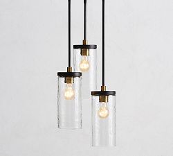 Raylan Recycled Glass Multi-Light Pendant (12")