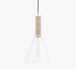 Open Box: Beckett Glass Pendant (11") - Brass