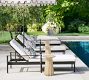 Siena Faux Travertine Round Outdoor Accent Table (14")
