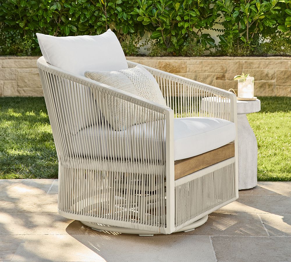 Lakewood Rope Swivel Outdoor Lounge Chair by Pottery Barn