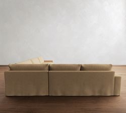 Sierra Slipcovered 3-Piece L-Shaped Wedge Sectional (137"&ndash;147")