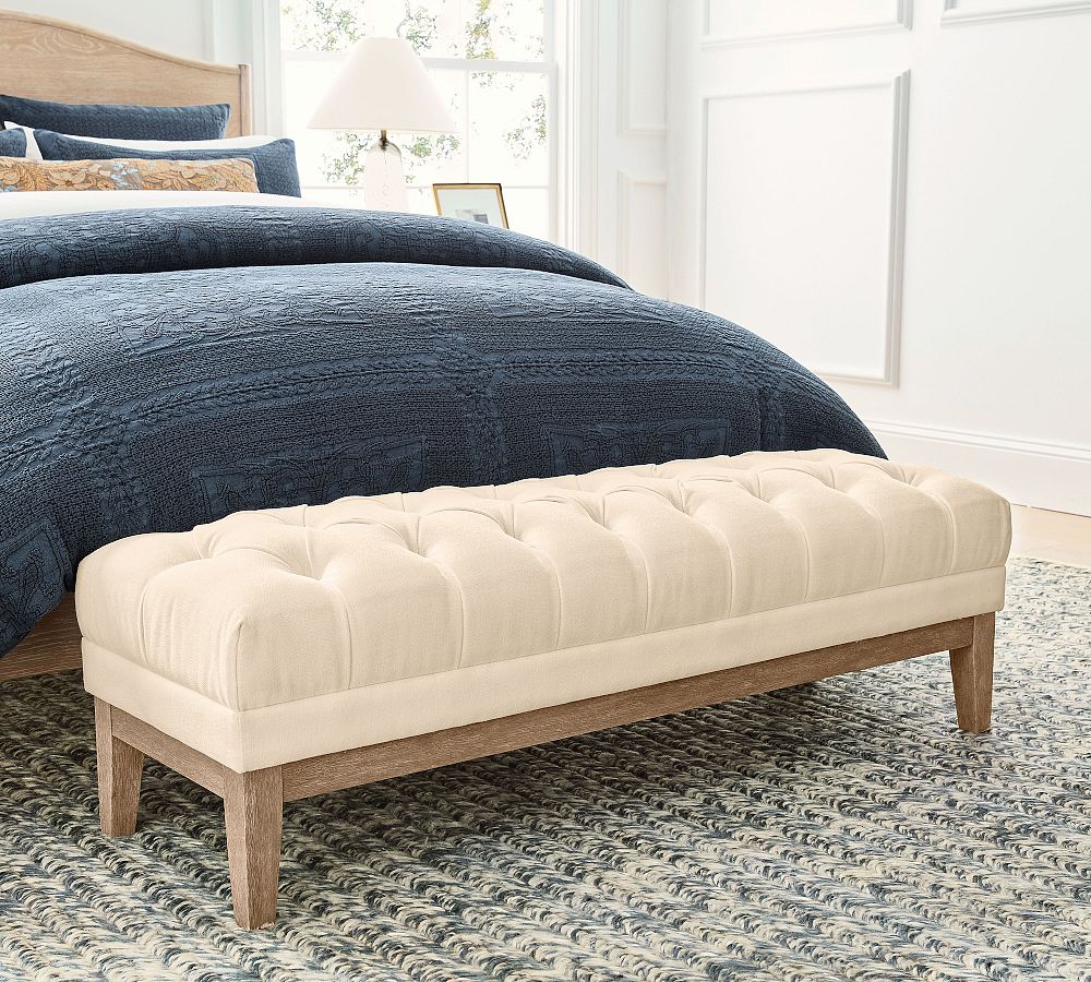 Edgewood Tufted Upholstered Bench by Pottery Barn