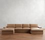 Westwood Roll Arm Leather Double Chaise Sectional (178"&ndash;191")