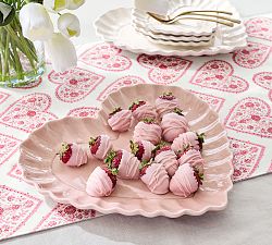 Heirloom Scalloped Heart Stoneware Serving Platter