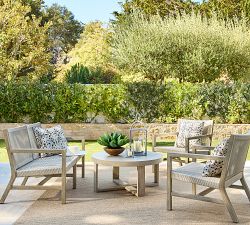 Indio Coastal  Mahogany &amp; Rope Outdoor Lounge Chair