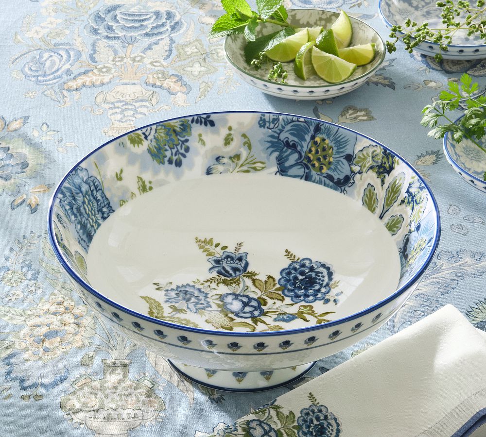 Kravet Jardin Stoneware Footed Serving Bowl by Pottery Barn