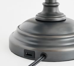 Chelsea Metal Adjustable USB Table Lamp (28"-32")
