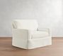 Buchanan Modern Square Arm Slipcovered Chair and a Half