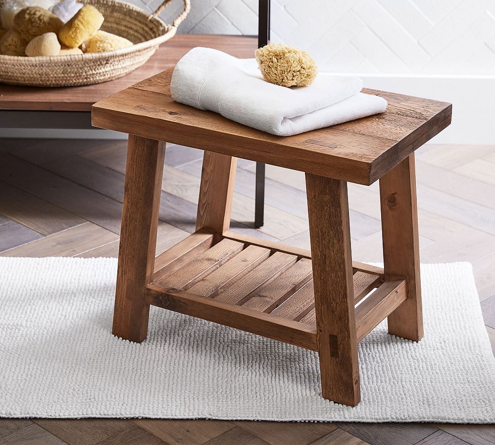 Rustic Reclaimed Wood Stool by Pottery Barn
