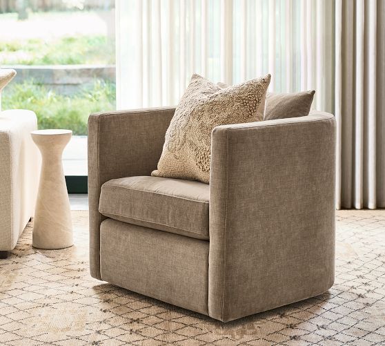 Ayden Barrel Arm Swivel Chair by Pottery Barn