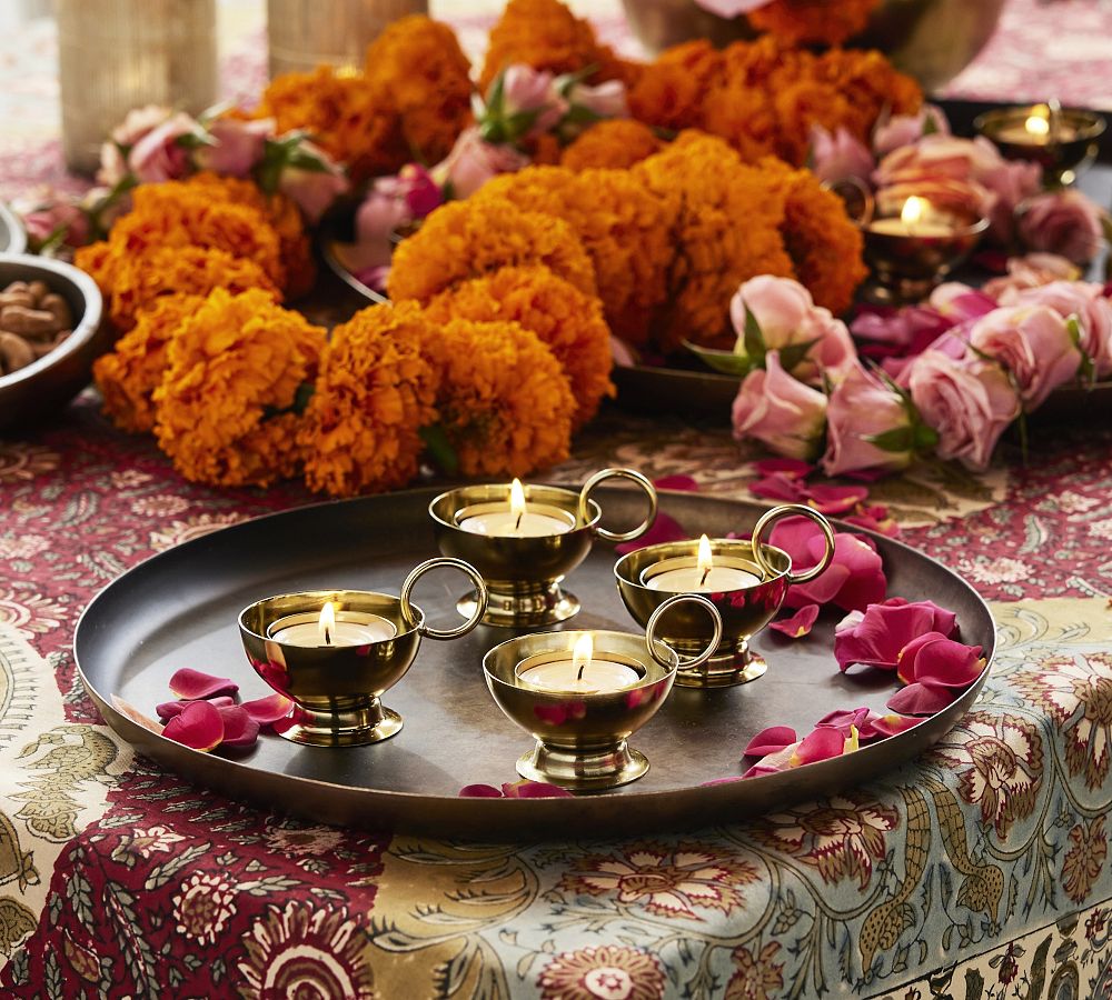 Diwali Tealight Candle Holders - Set of 4 by Pottery Barn