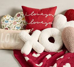 Love Beaded Lumbar Pillow Cover